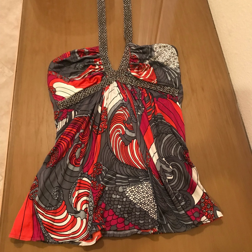 Sky clothing brand silk halter top